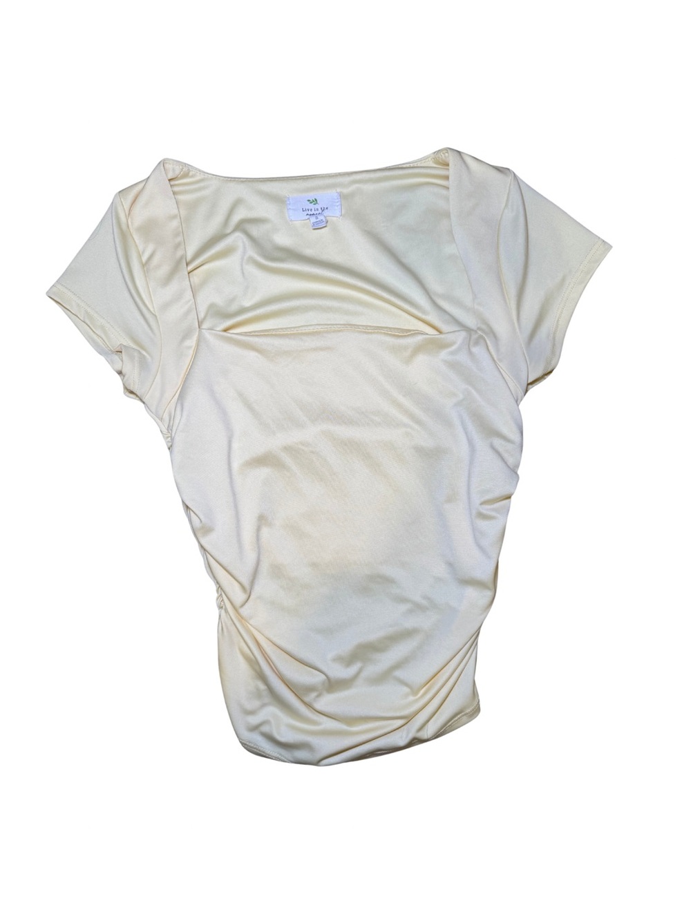 Women’s Cream Scoop Neck Short Sleeve Top